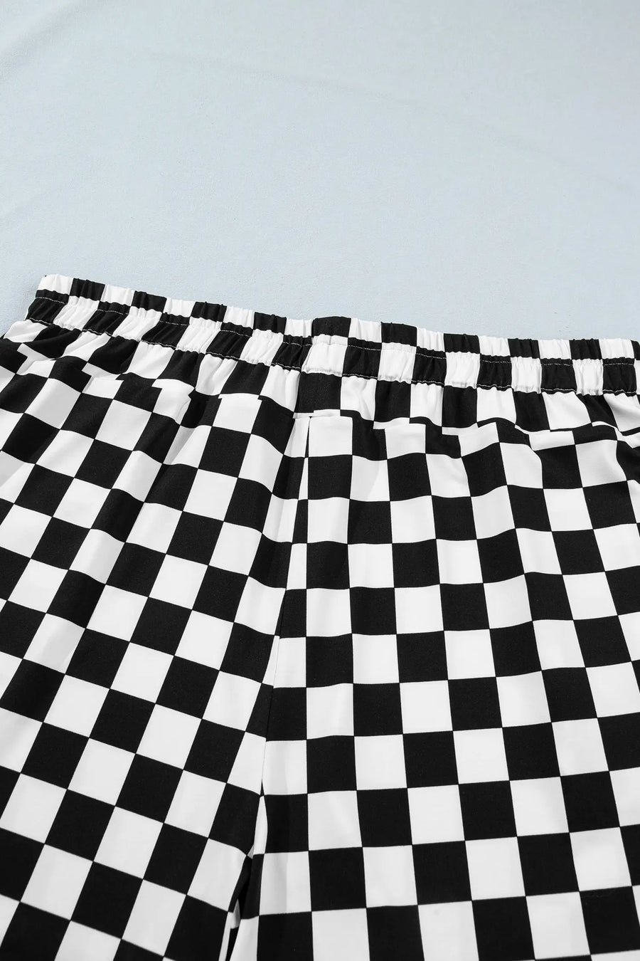 Checkered Athleisure Shorts Plus Size Women UK — back view | Fashionfitz UK