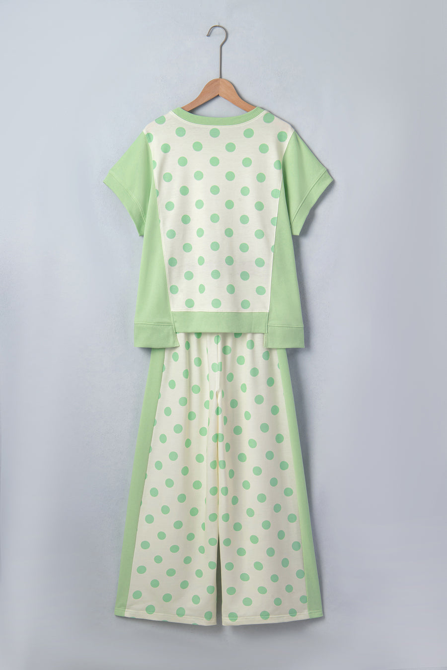Colour Block Polka Dot Wide Leg Pant Set Women UK