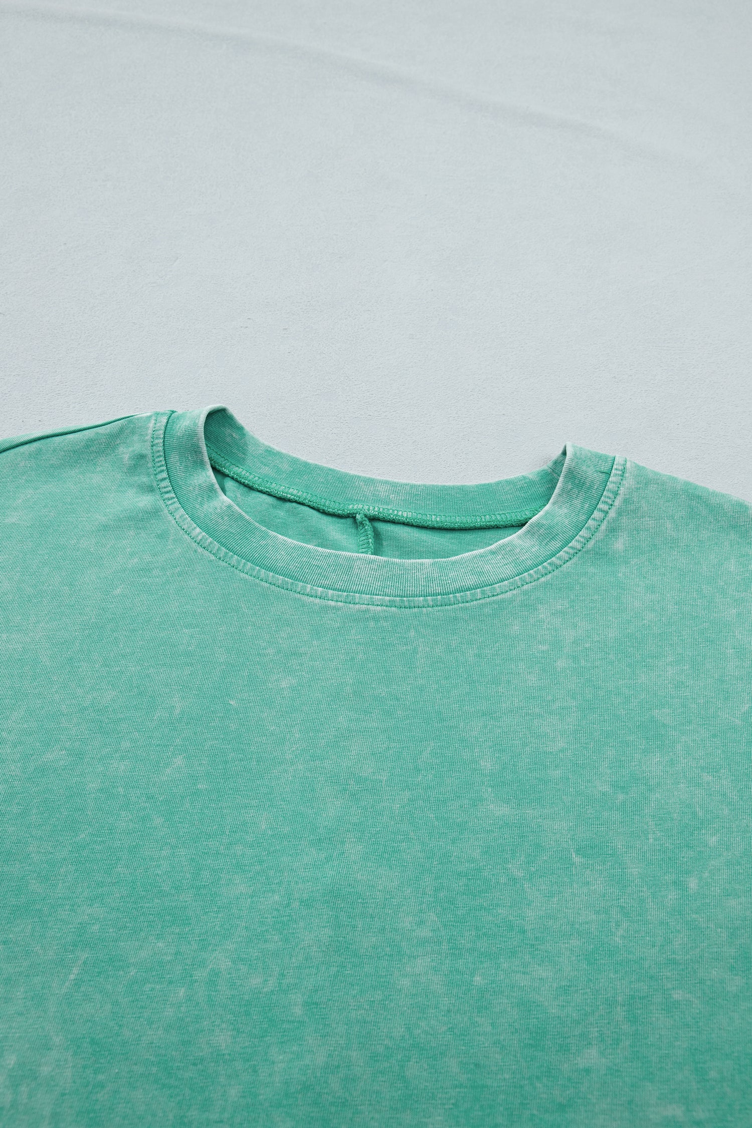 Mineral Washed Oversized Cotton Tee Drop Shoulder Round Neck Tunic Length