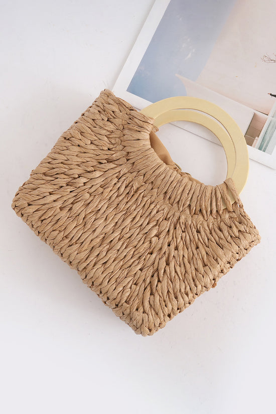 Retro Straw Woven Handle Bag Women UK