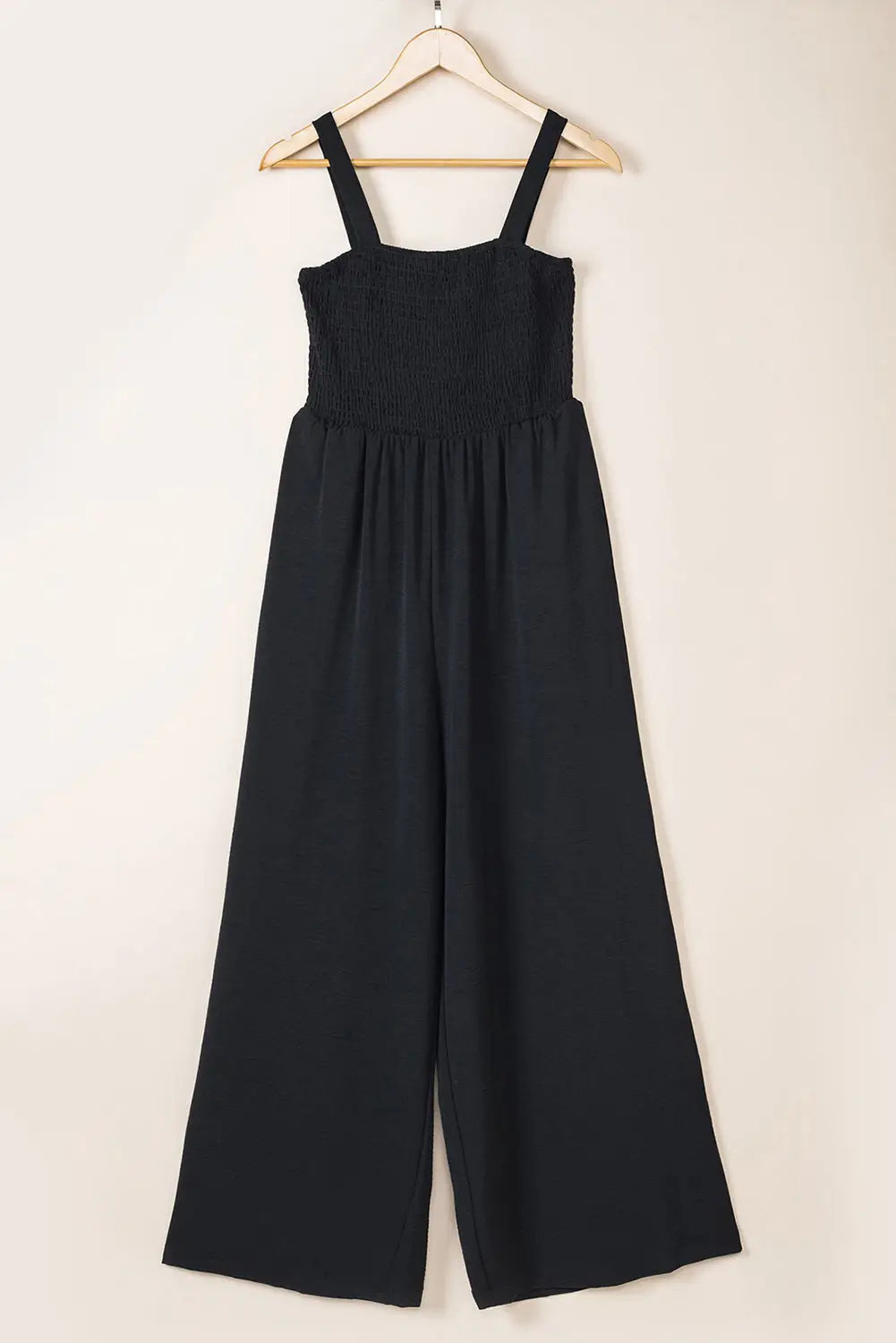 Smocked Wide Leg Jumpsuit - Fashionfitz