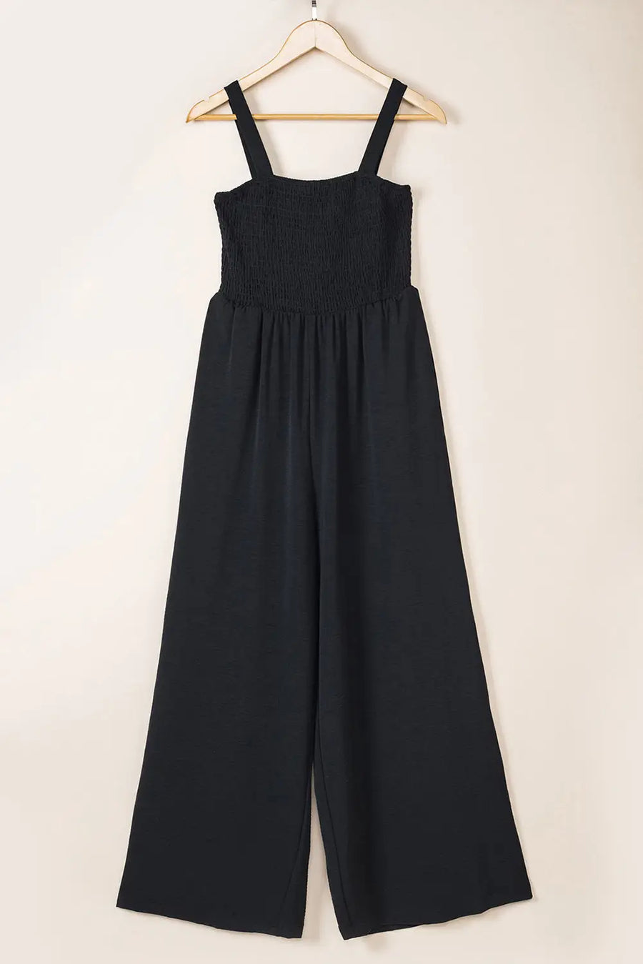 Smocked Wide Leg Jumpsuit - Fashionfitz