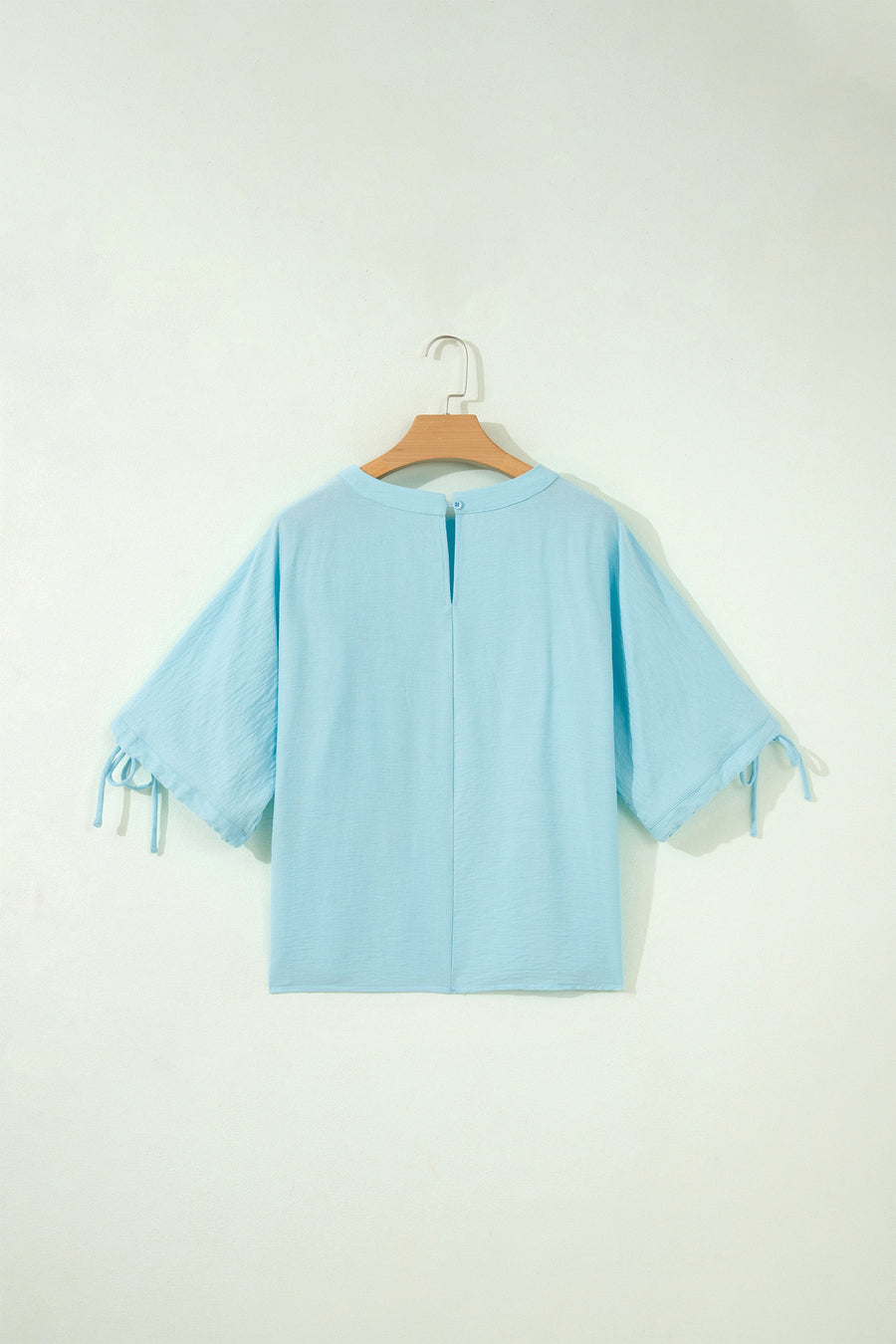 Tie Cuff Half Sleeve Pleated Babydoll Blouse — detail third option | Fashionfitz UK