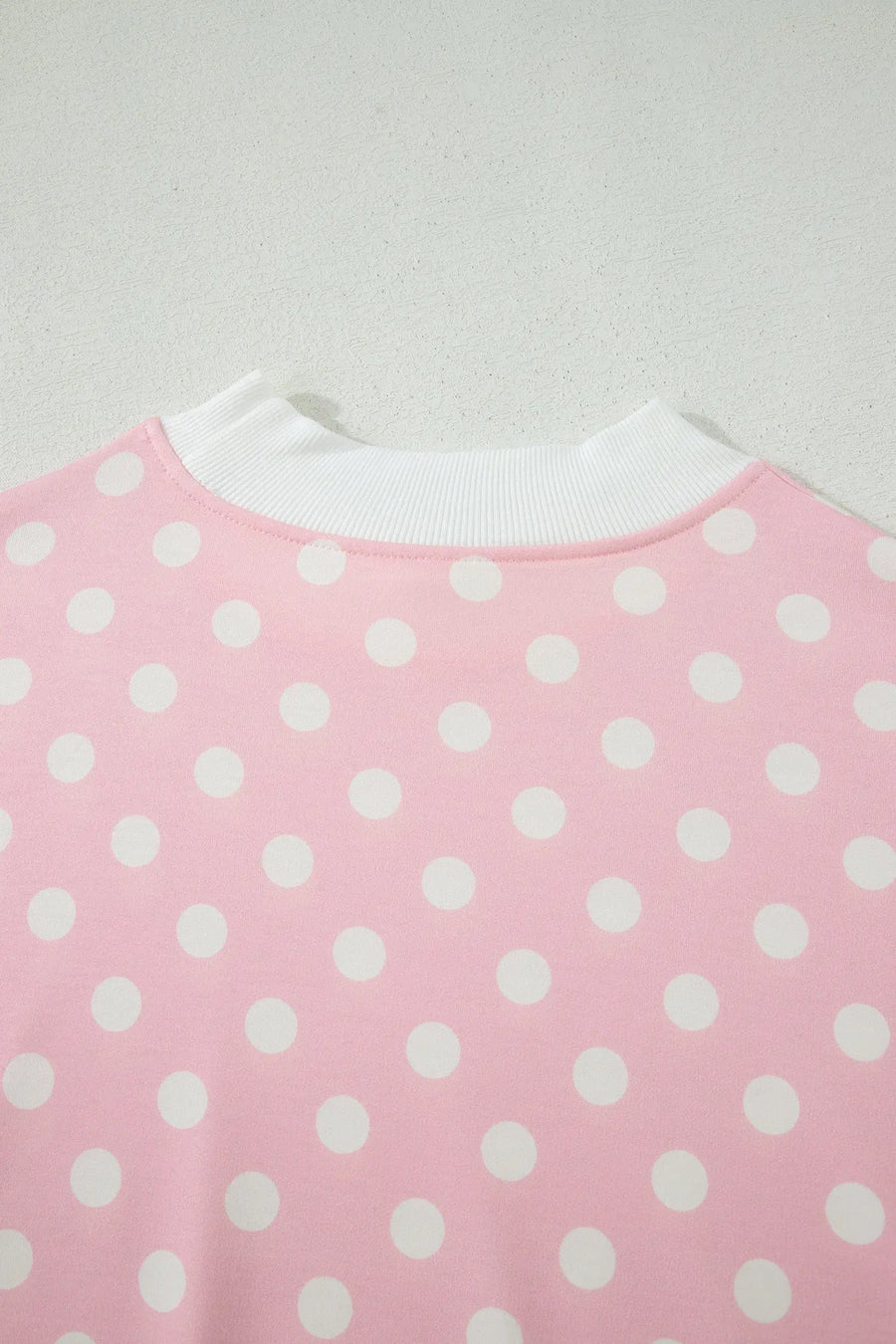 Polka Dot Mock Neck Short Sleeve Top & Shift Trousers Co-Ord Set
