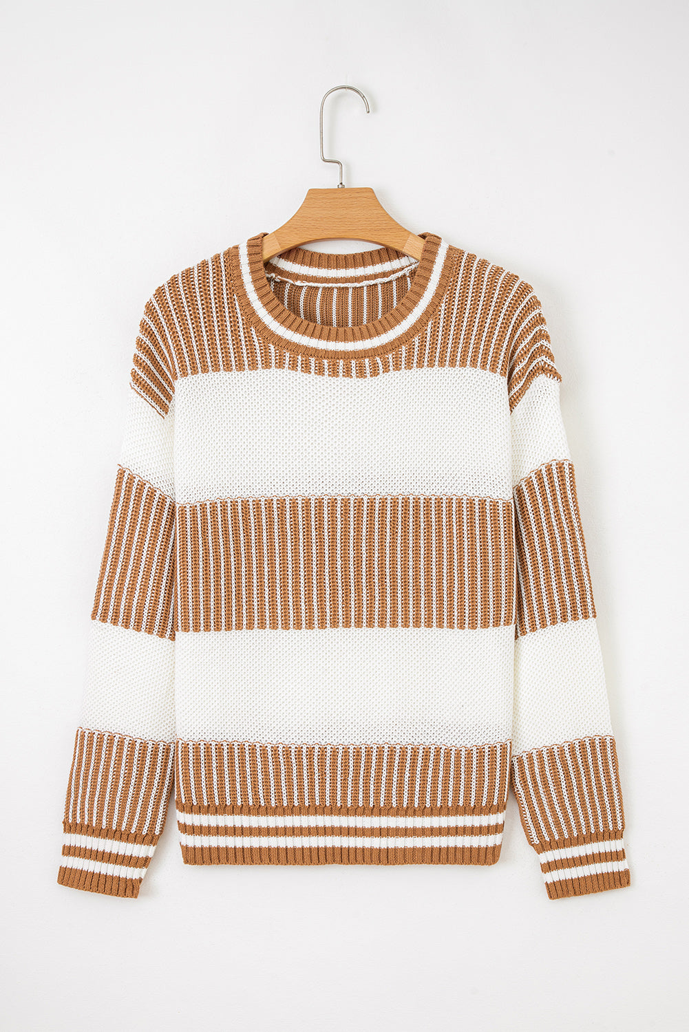 Loose Fit Striped Jumper – Two-Tone