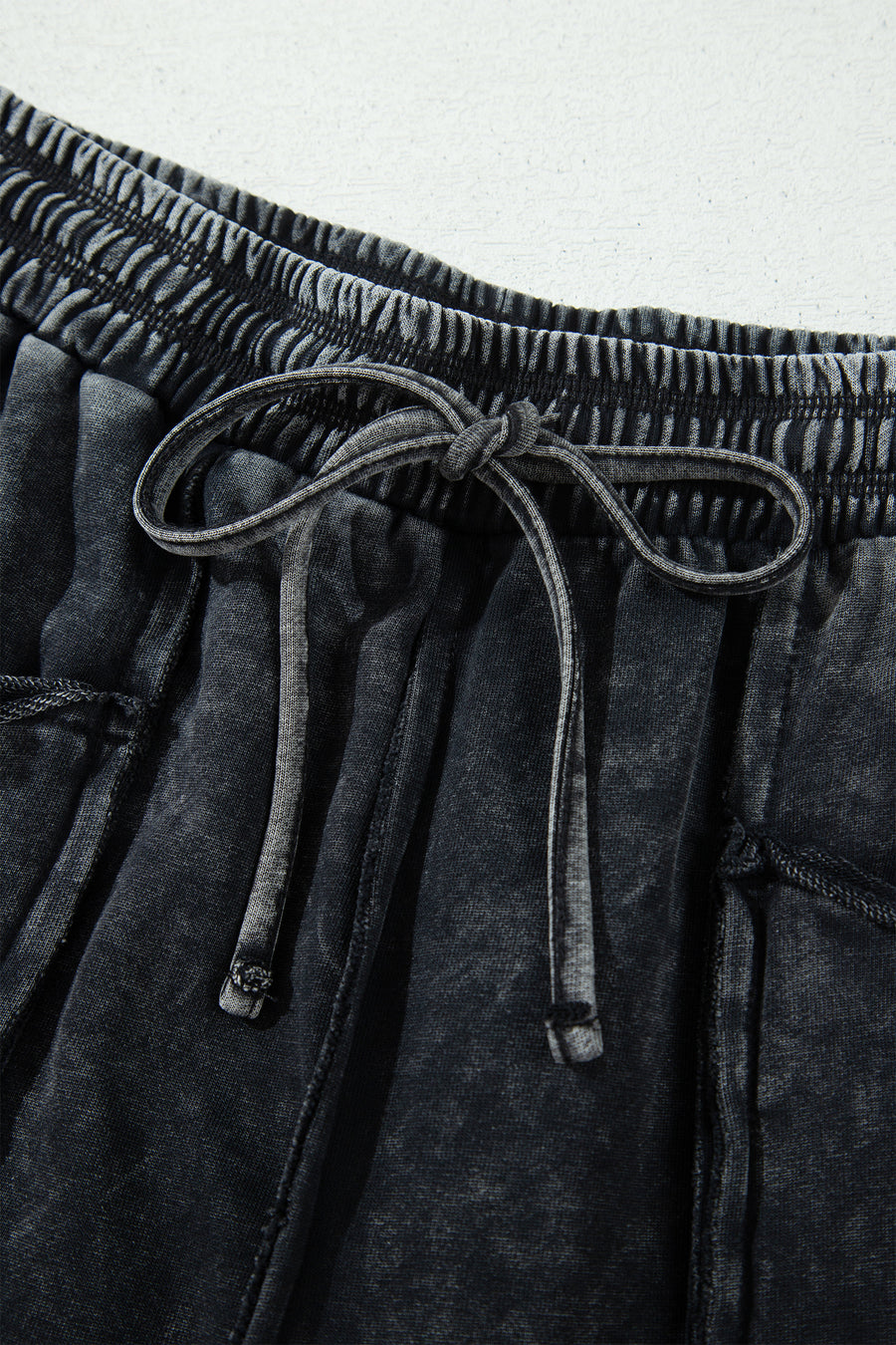 Mineral Wash Barrel Leg Drawstring Trousers Women UK