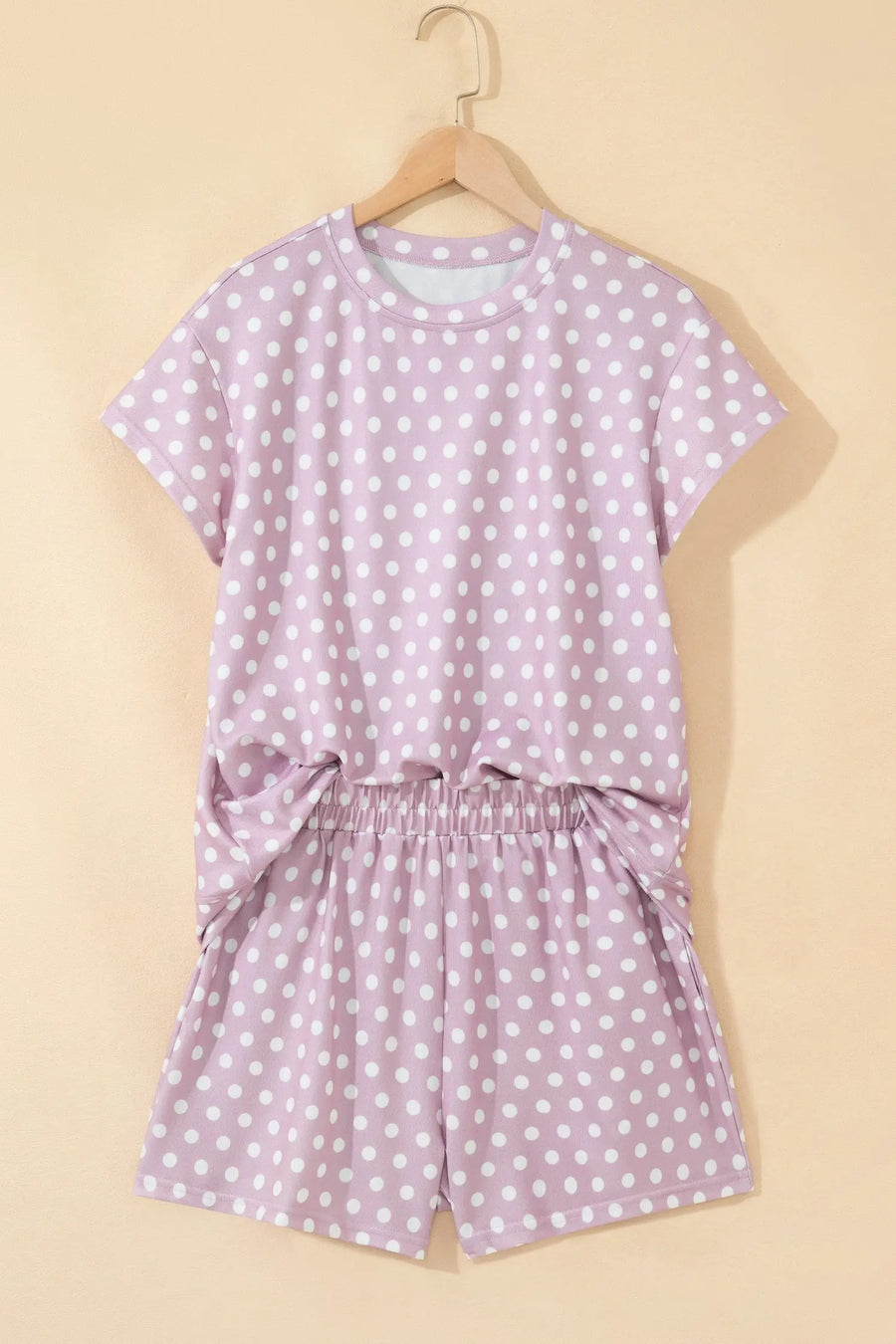 Purple polka dot shorts set detail close-up | Fashionfitz UK