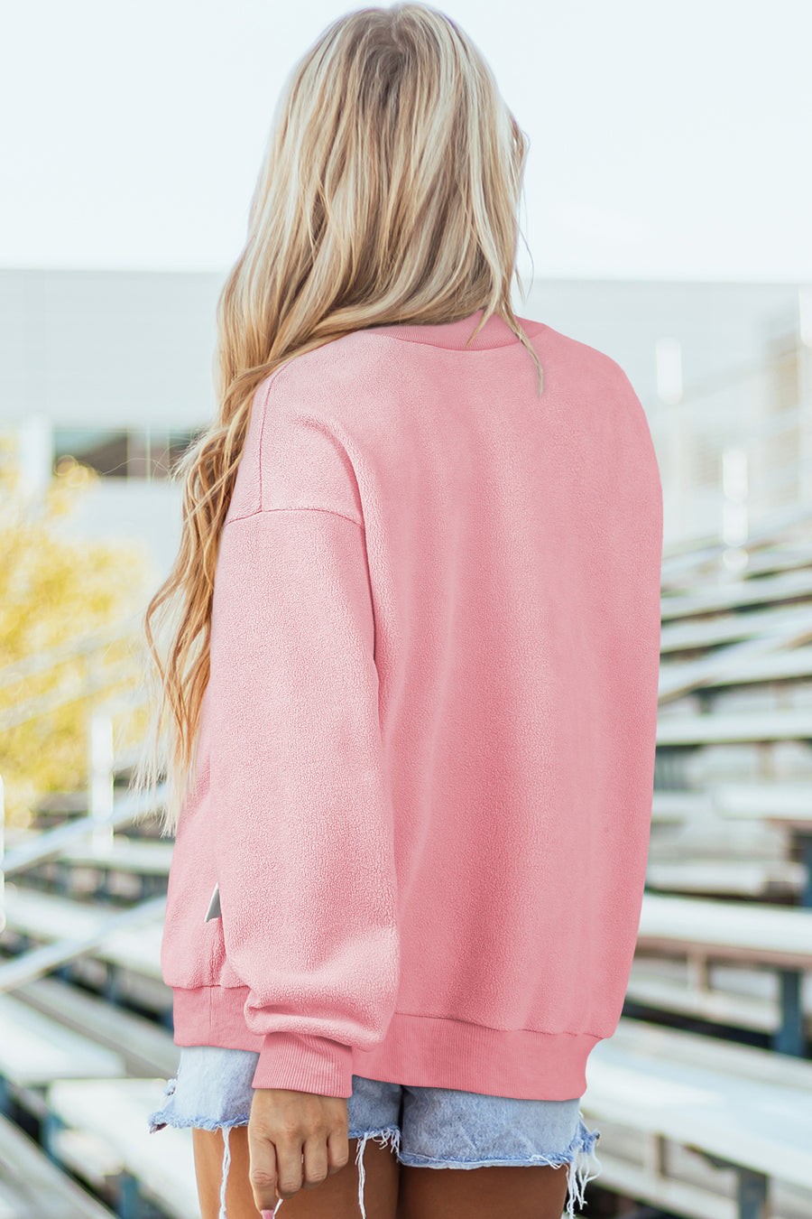 Drop Shoulder Reversible Mock Neck Sweatshirt Women UK