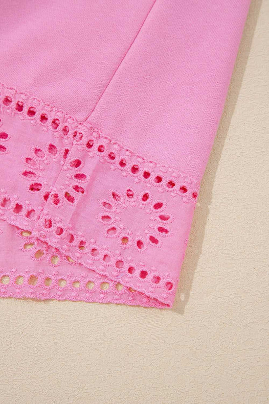 Embroidered Flower Snap Sweatshirt