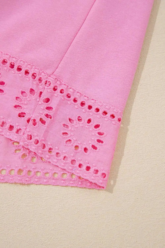 Embroidered flower snap sweatshirt sweatshirts
