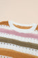 Knitted Loose Sweater - Striped Hollowed