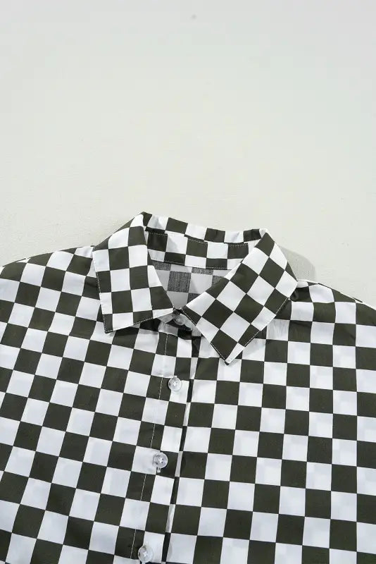 Checkerboard chic loose fit shirt