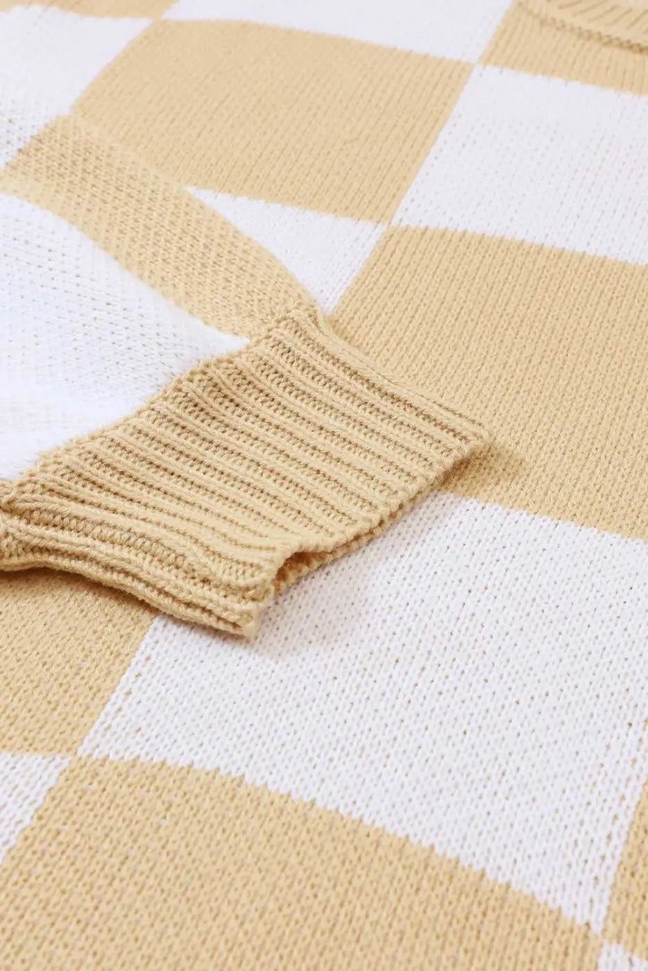Checkered bishop sleeve sweater - snug & chic | fashionfitz