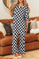 Checkered charm tunic & pant set - trendy comfort wear