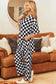 Checkered charm tunic & pant set - trendy comfort wear