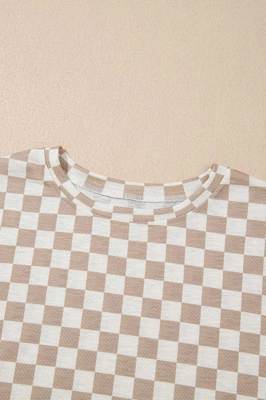 Two Piece Short Sets Checkered Confidence Outfit Set