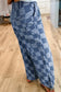 Checkered denim wide leg jeans for women | fashionfitz