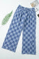 Checkered denim wide leg jeans for women | fashionfitz