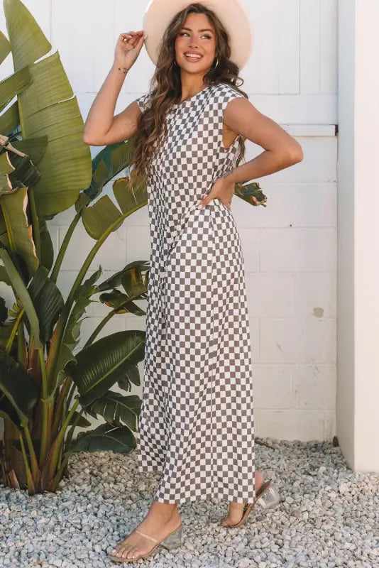 Checkered style jumpsuit