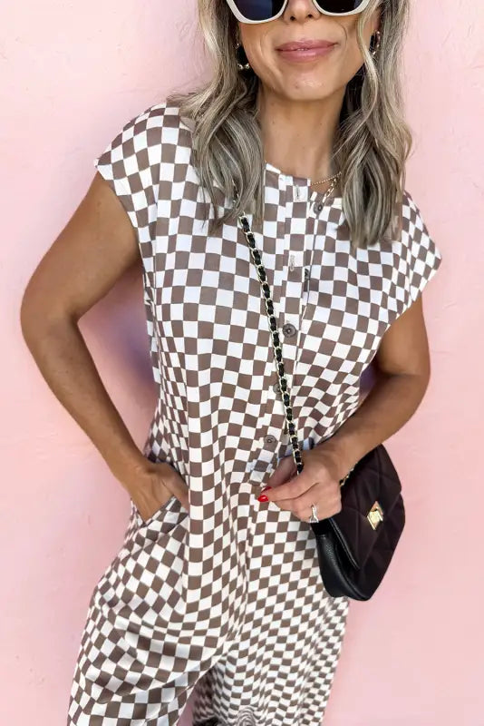 Checkered style jumpsuit