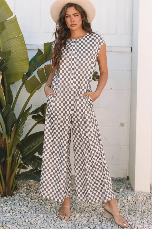 Checkered style jumpsuit