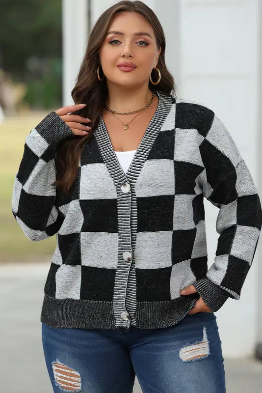 Checkmate charm cardigan - soft knit | fashionfitz