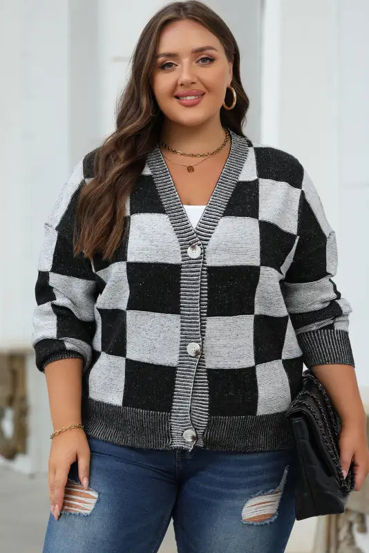 Checkmate charm cardigan - soft knit | fashionfitz