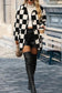 Checkmate fleece jacket | women’s black checkered warm outerwear