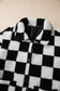 Checkmate fleece jacket | women’s black checkered warm outerwear