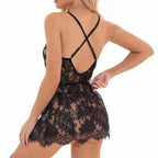 Chest Cross Lace Babydoll - Fashionfitz