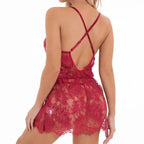 Chest Cross Lace Babydoll - Fashionfitz