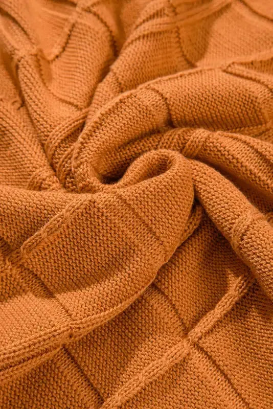 Chestnut Grid Textured Short Sleeve Sweater - Fashionfitz