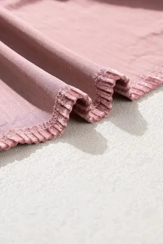 Chestnut Half Zip V Neck Ribbed Velvet Top - Fashionfitz