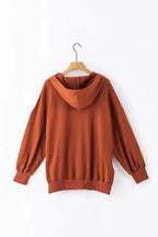 Chestnut Oversized Hoodie - V-Neck Kangaroo Pocket - Fashionfitz