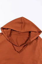 Chestnut Oversized Hoodie - V-Neck Kangaroo Pocket - Fashionfitz