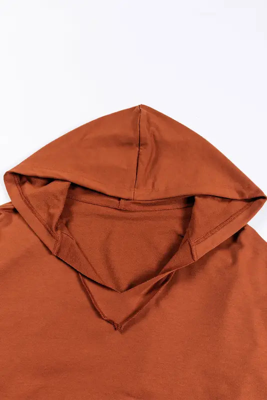 Chestnut v neck kangaroo pocket oversized hoodie - sweatshirts & hoodies