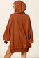 Chestnut v neck kangaroo pocket oversized hoodie - sweatshirts & hoodies