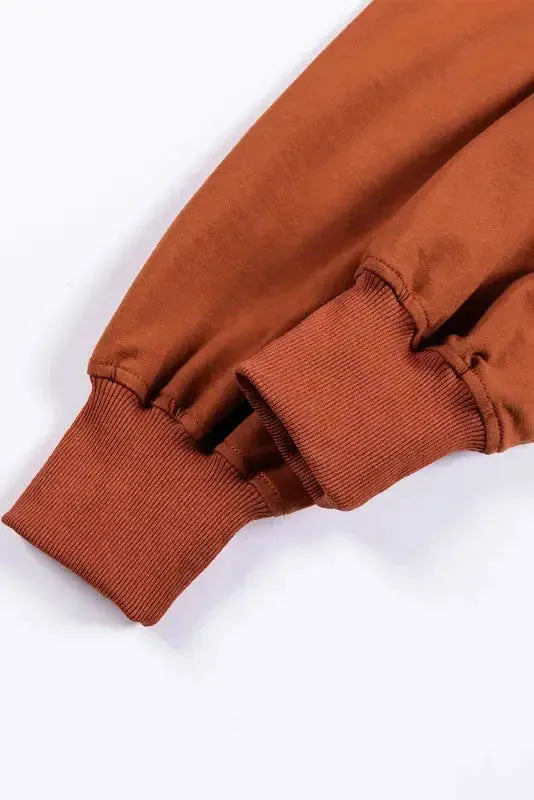 Chestnut Oversized Hoodie - V-Neck Kangaroo Pocket - Fashionfitz