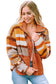 Chestnut plus size quilted patch pockets aztec furry jacket