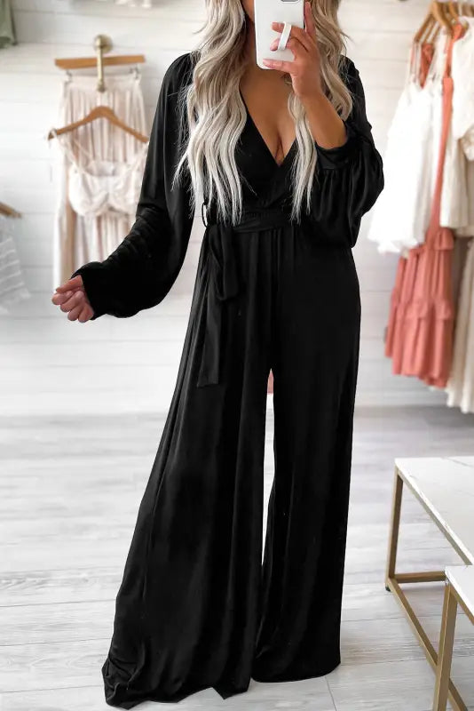 Chic black belted jumpsuit by fashionfitz