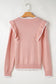 Chic blush ruffle bow sweater