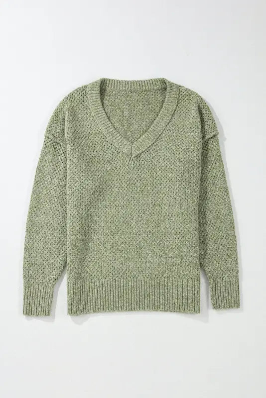 Chic eyelet charm sweater | cozy & stylish v-neck