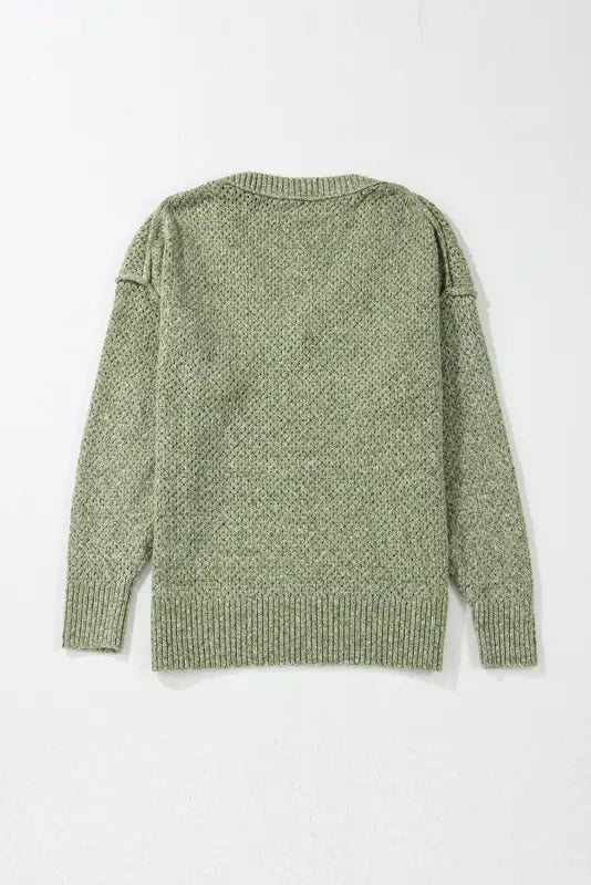 Chic eyelet charm sweater | cozy & stylish v-neck