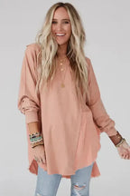 Chic High-Low Hem Oversized Blouse - Fashionfitz