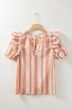 Chic Peek Puff Blouse - Fashionfitz