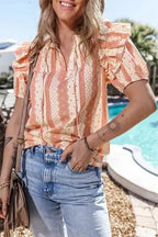 Chic Peek Puff Blouse - Fashionfitz