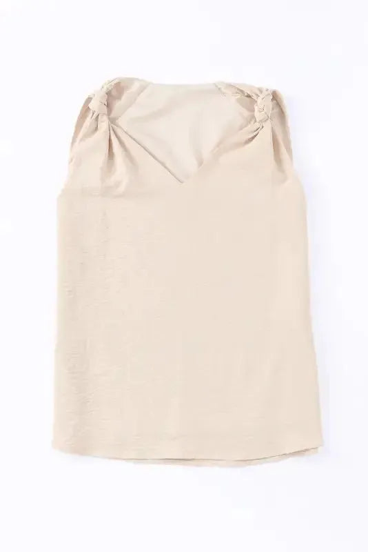 Chic V-Neck Knotted Shoulder Vest - Fashionfitz