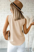 Chic V-Neck Knotted Shoulder Vest - Fashionfitz