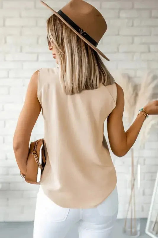 Chic V-Neck Knotted Shoulder Vest - Fashionfitz