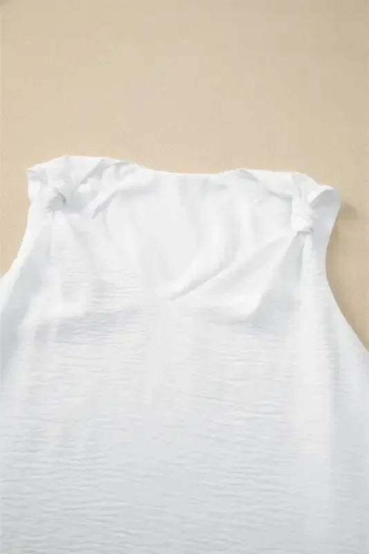 Chic V-Neck Knotted Shoulder Vest - Fashionfitz